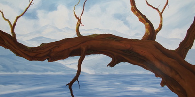 Arbutus And The Salish Sea - 24"x48" acrylic on canvas.